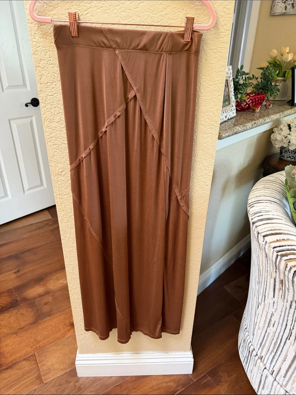 Free People Rust Brown Panel Maxi Skirt